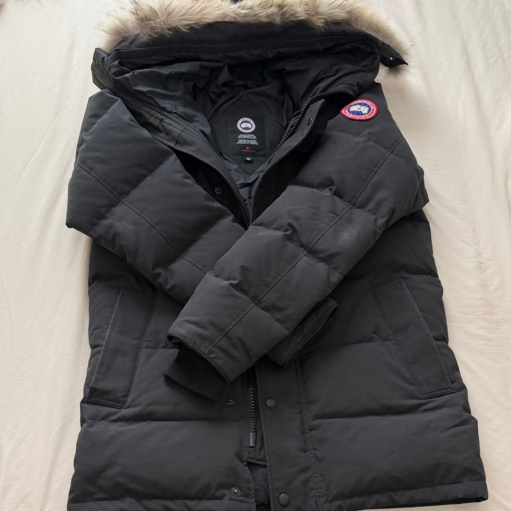 Canada Goose Black Puffer Jacket with Fur Trim